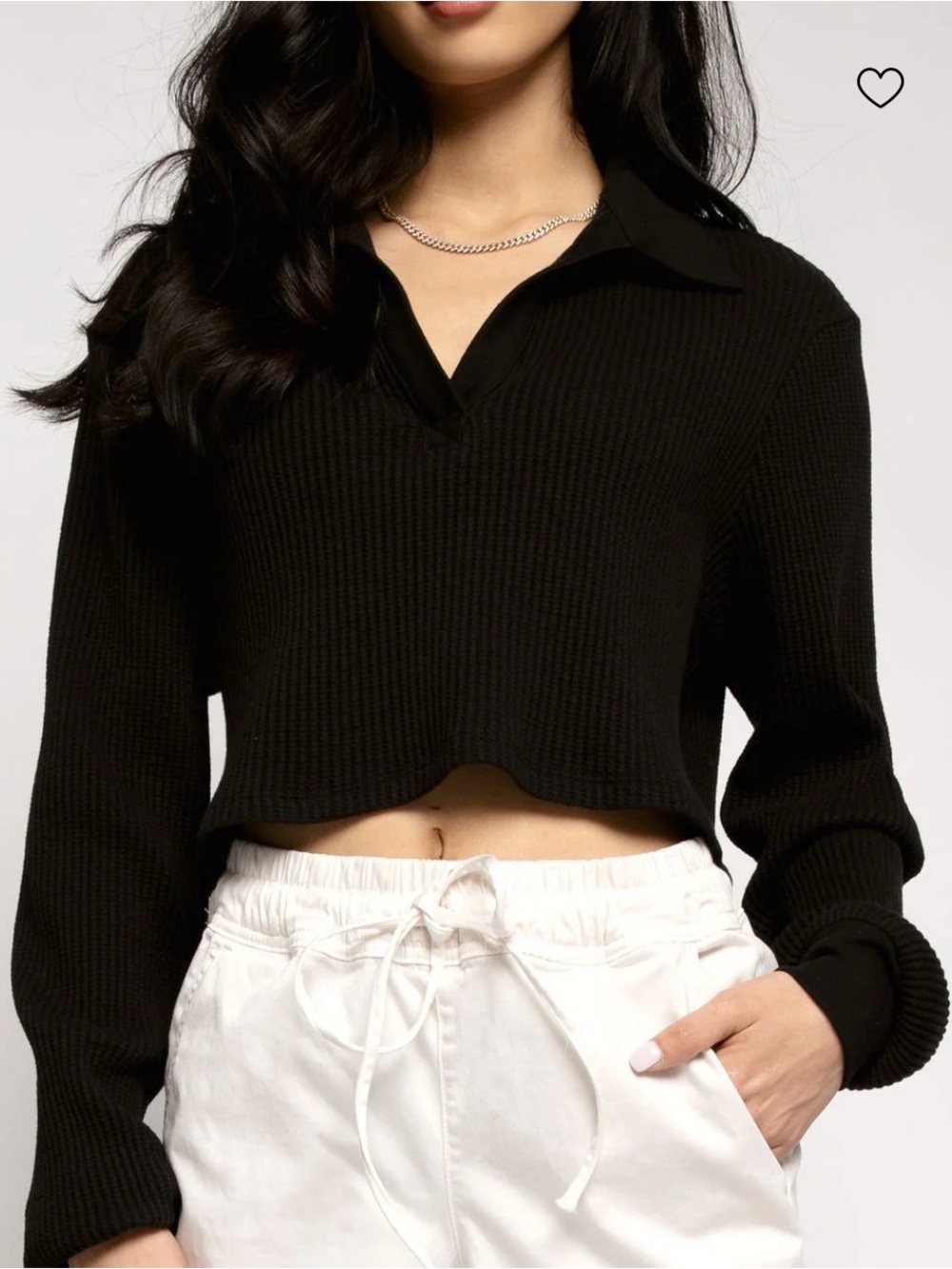 THE RANGE NYC Waffle Polo Shirt in Jet Black Small
